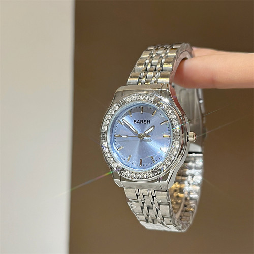 BARSH清透碎冰蓝高颜值石英女表