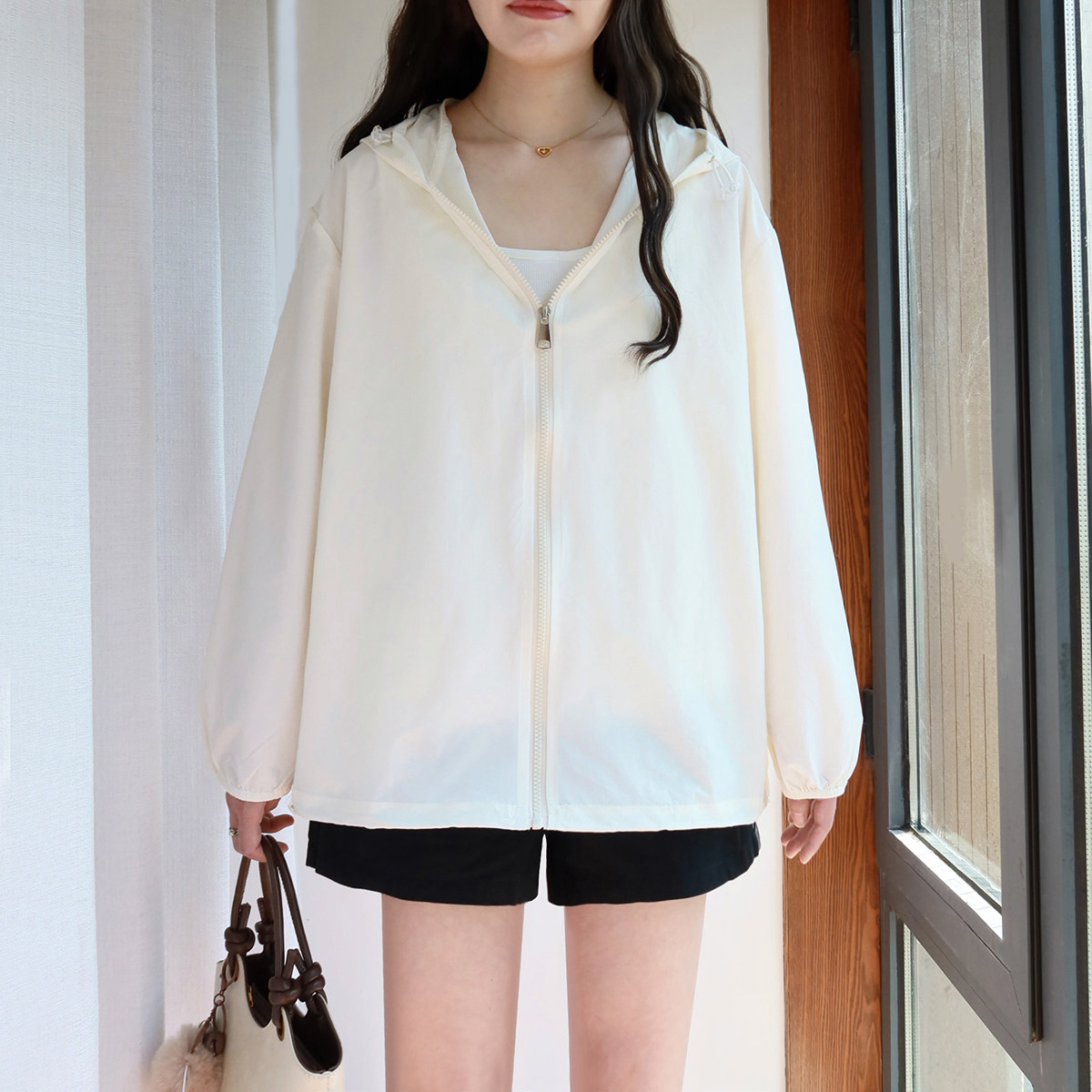 大码连帽防晒衣女胖mm春速干透气胖妹妹宽松薄款拉链开衫运动外套