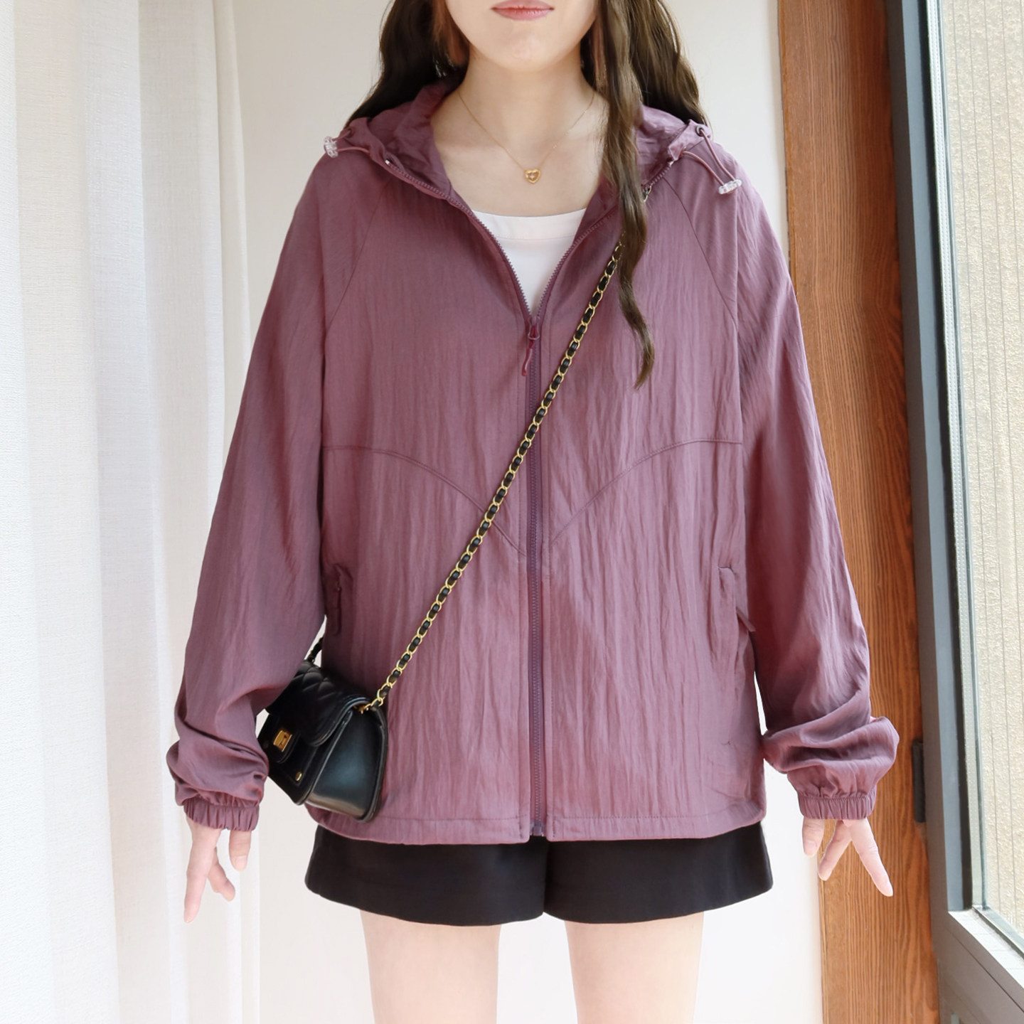 大码防晒外套女200斤胖mm春夏2026新款凉感薄款户外透气连帽上衣