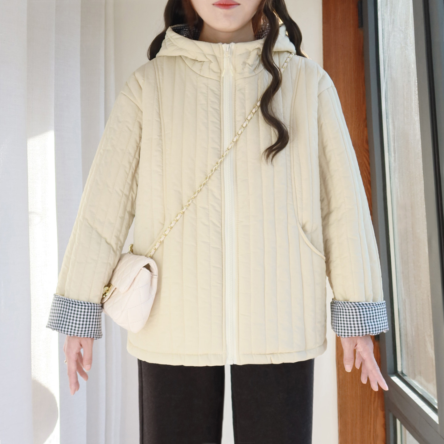 大码连帽棉衣外套女200斤胖mm秋冬新款加肥加大胖妹妹不臃肿棉服