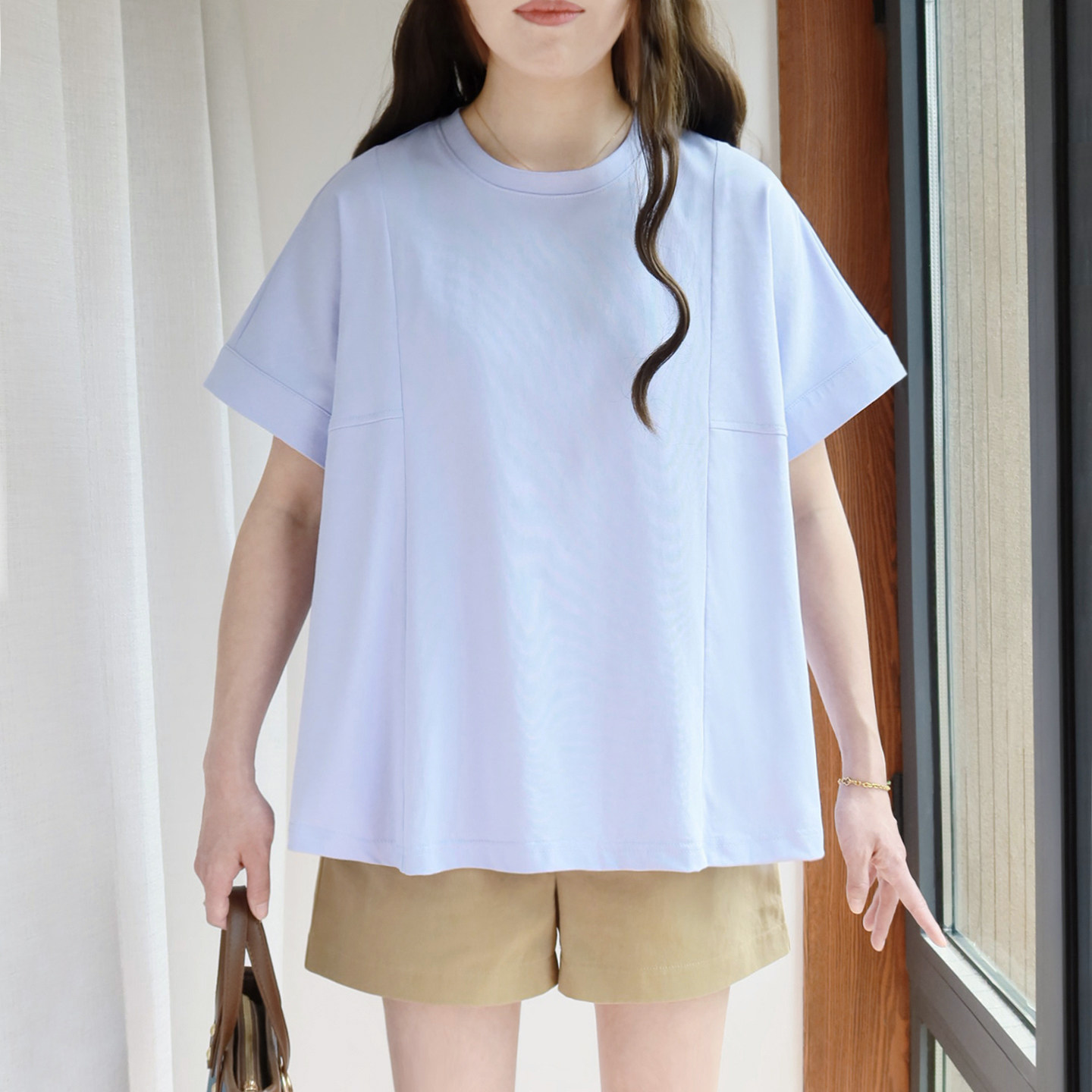 大码短袖娃娃衫女200斤胖mm夏2026新款宽松大版弹力遮肚子半袖T恤