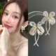 白色珍珠蝴蝶结耳环耳饰耳钉后挂耳坠2026秋冬新款 女饰品潮流旅游