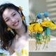 钟楚曦同款 耳环黄色花朵耳饰耳钉耳坠耳夹旅游饰品2024春夏新款 女