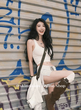 现｜skim卡戴珊方圆欧阳娜娜同款内搭纯色修身百搭tank吊带背心