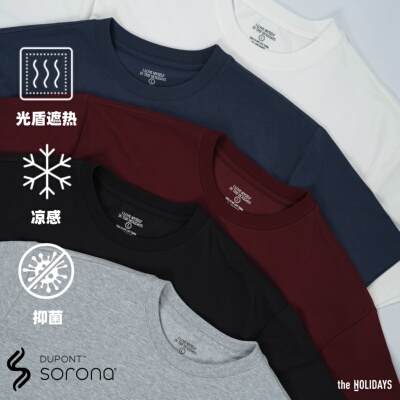 theholidays「中空索罗娜」凉感抑菌光盾遮热boxy短宽基础短袖T恤