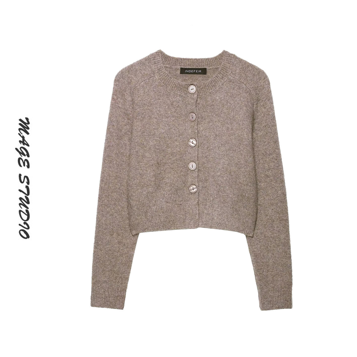 2025早春美式复古单排扣针织开衫