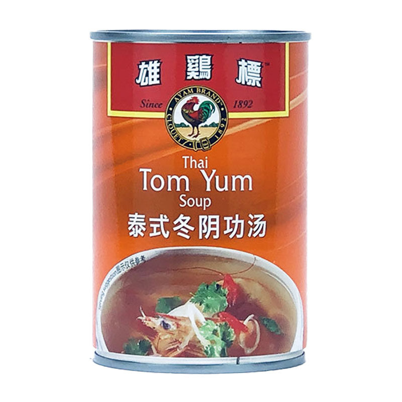 瑕疵变形 泰国进口 雄鸡标泰式冬阴功汤罐头400ml 调味品调料