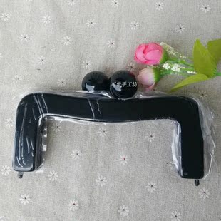 17.5cm黑色大珠头亚克力口金新款 微马鞍形口金