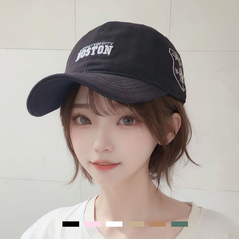 韩国时尚可爱百搭棒球帽鸭舌帽子女春秋夏季韩版刺绣圆顶雅痞帽潮