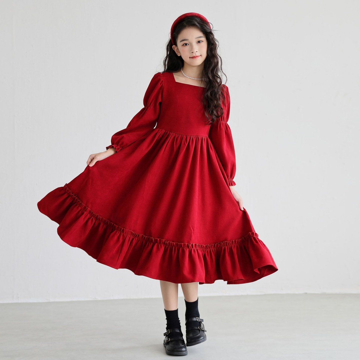 女童连衣裙秋冬新款喜庆拜年服冬装加绒公主裙中大童红色新年裙子,童装/婴儿装/亲子装,连衣裙,淘宝优惠券,粉丝福利购,淘宝优惠卷