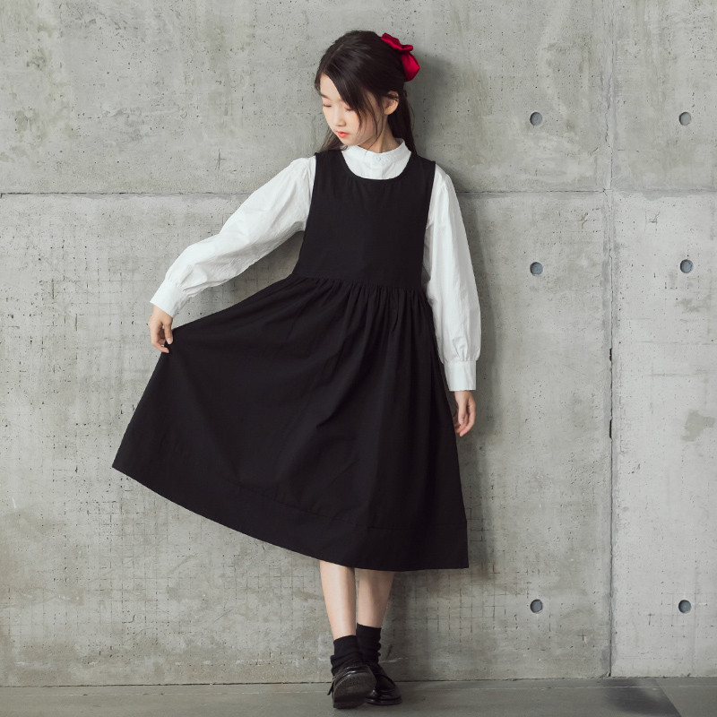 女童连衣裙套装秋季韩版儿童衬衫背心裙亲子装中大童洋气公主裙子