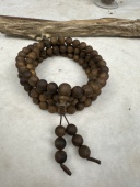 奇楠沉香乌身圆叶老料8mm沉水浮圆珠多圈32克花果蜜香凉感足