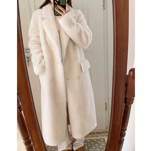 特价羊羔毛西装领长款冬季新款羊剪绒皮毛一体韩版大衣皮草外套女