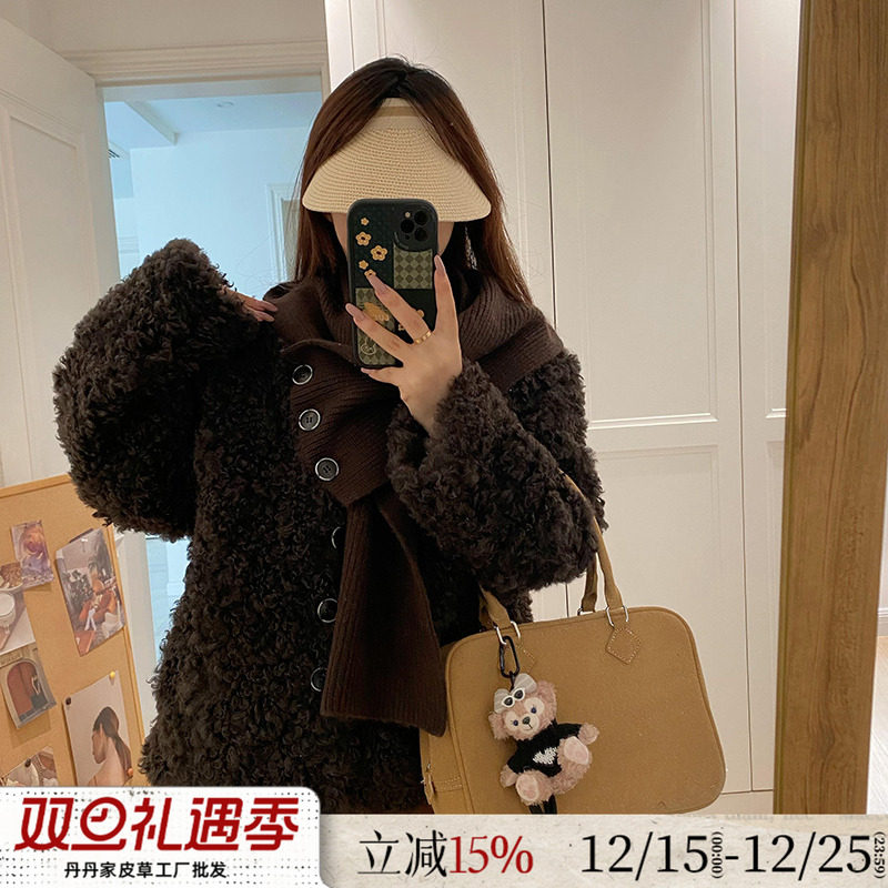 特价洋气围脖款！仿托斯卡纳皮毛一体新款环保皮草女冬季毛毛外套