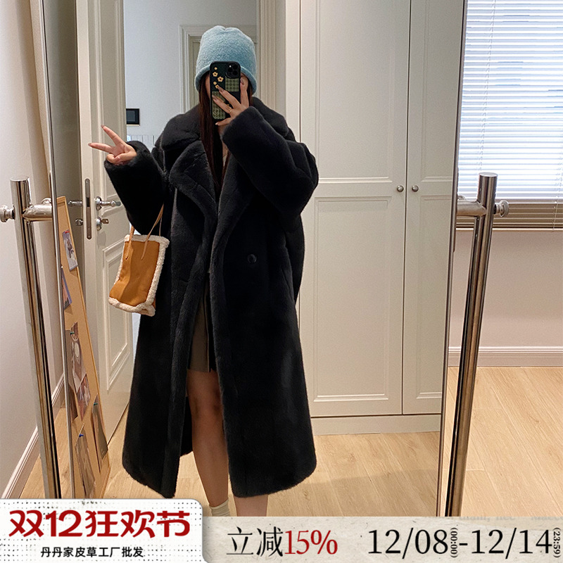 泰迪水貂绒环保皮草女冬毛毛外套