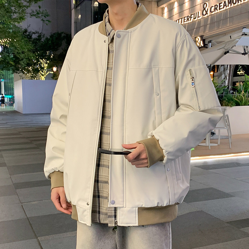 2025冬季男士棉衣户外夹棉飞行夹克加厚棒球领外套GS8206-P90,男装夹克,星座1206（原A206）