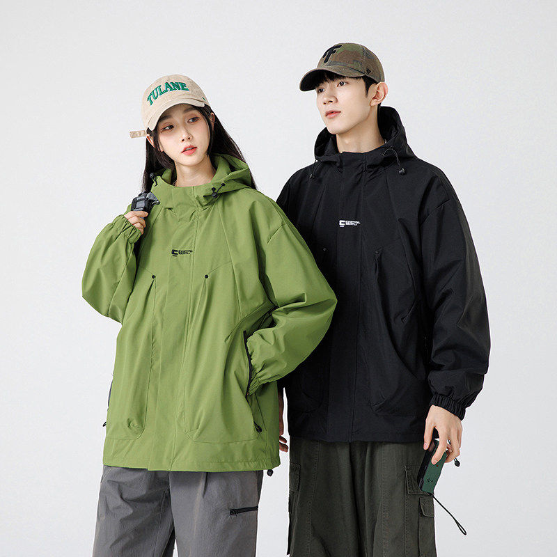 2025秋季户外三防冲锋衣夹克男女同款连帽防风登山外套JK745-P43图片