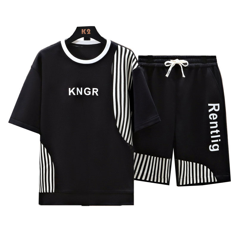 青少年学生男夏季新款连帽时尚百搭宽松短袖短裤套装TZ02306-P60,男装休闲套装,星座1206（原A206）