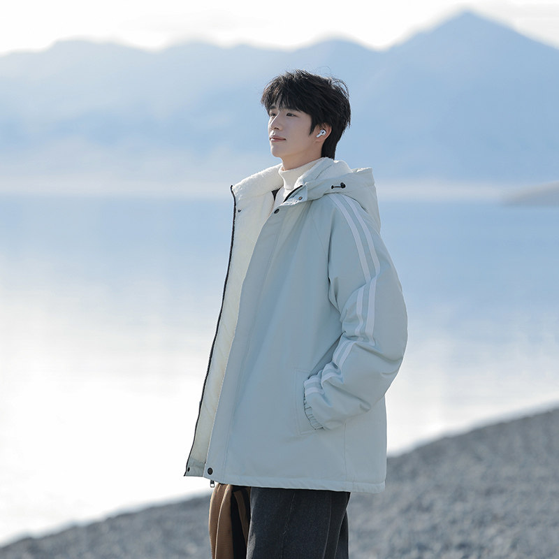 2024冬季青少年连帽棉服潮牌刺绣加绒加厚棉衣外套HL5308-P85,男装棉衣,星座1206（原A206）