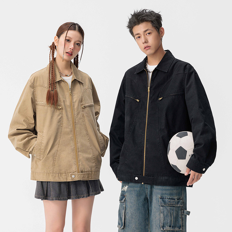 秋冬新款夹克全棉水洗重磅青少年外套日系棒球服上衣GS6392-P105,男装夹克,星座1206（原A206）