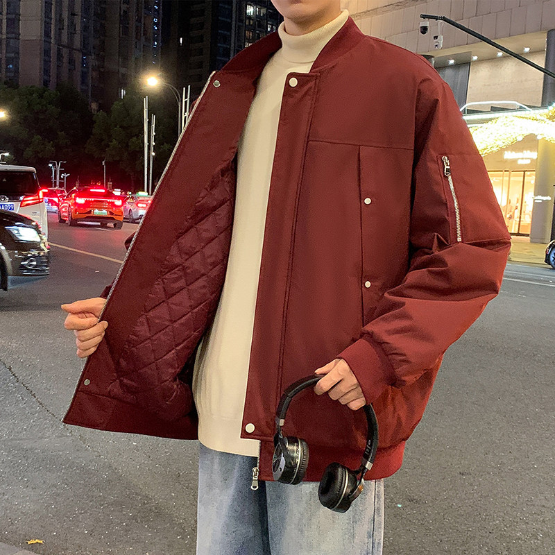 2025冬季男士棉衣户外夹棉飞行夹克加厚棒球领外套GS8206-P90图片