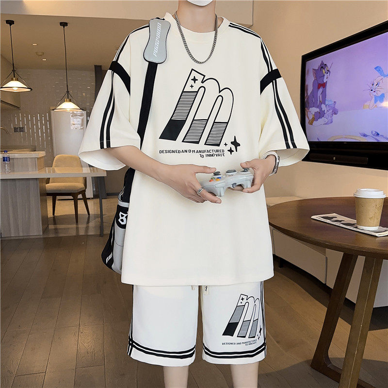 2025新款夏季透气青少年男士韩版时尚百搭透气套装YCGW803-P53,男装休闲套装,星座1206（原A206）