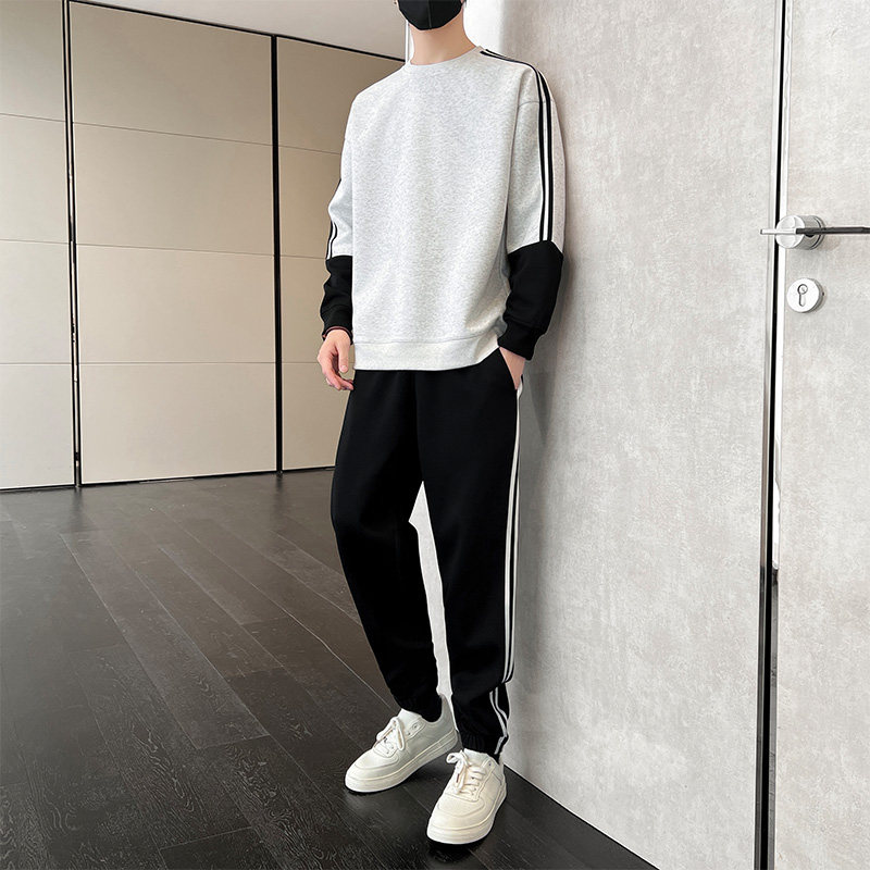 卫衣套装男士春秋圆领运动服秋季一套搭配帅气休闲外套潮P60,男装休闲套装,星座1206（原A206）