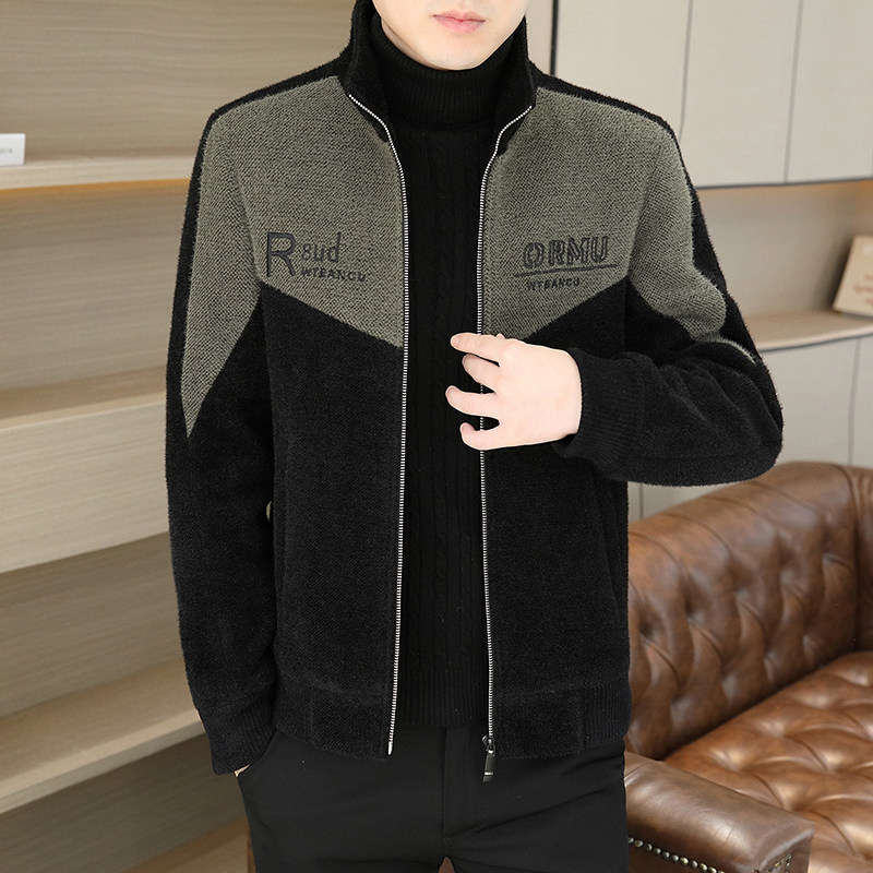 2025秋冬金貂绒翻领毛呢外套青年夹加棉加厚夹克棉服HF8822-P140,男装夹克,星座1206（原A206）