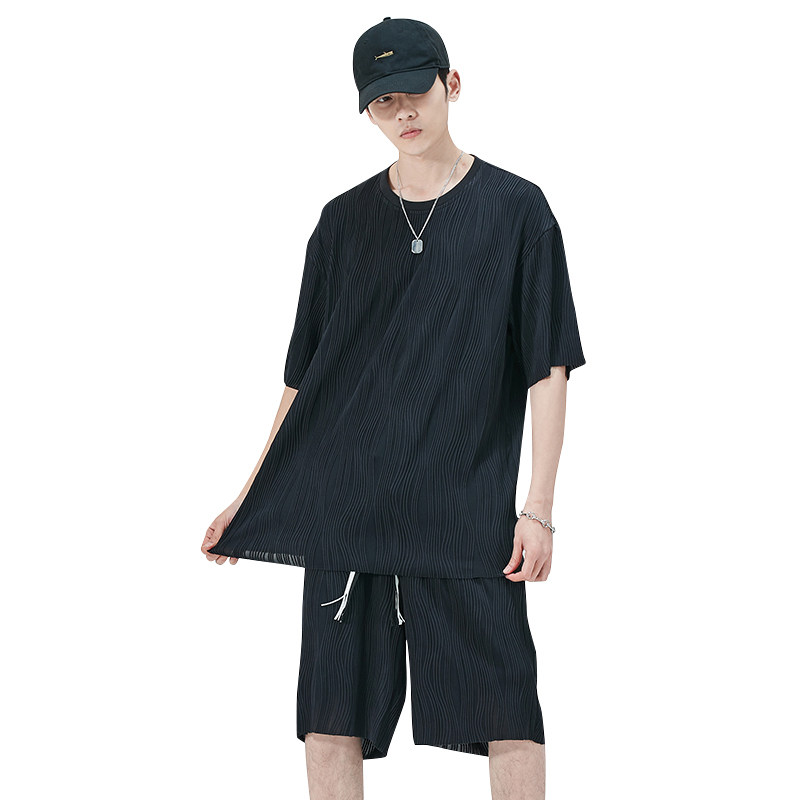 2023夏季新款潮流个性印花装饰美观休闲时尚短袖套装DQC9009-P47,男装休闲套装,星座1206（原A206）
