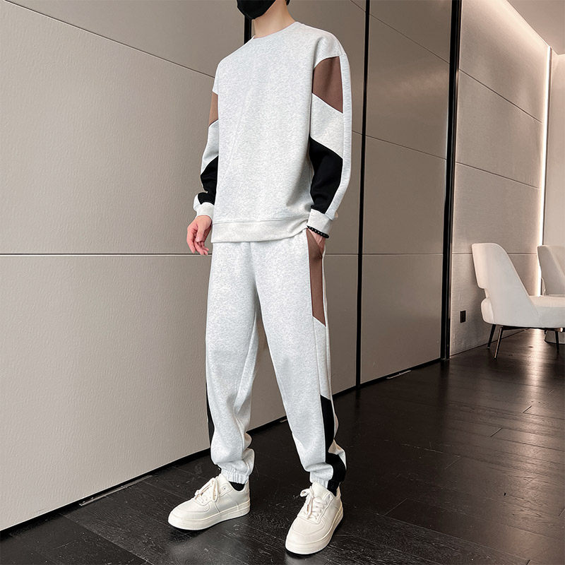 男士休闲运动服套装秋季时尚潮牌卫衣痞帅卫裤帅气搭配两件套P60,男装休闲裤,星座1206（原A206）