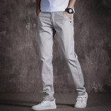 男士夏季小脚裤青年百搭休闲裤修身男生薄款直筒长裤K508-P30，男装休闲裤，电商A206