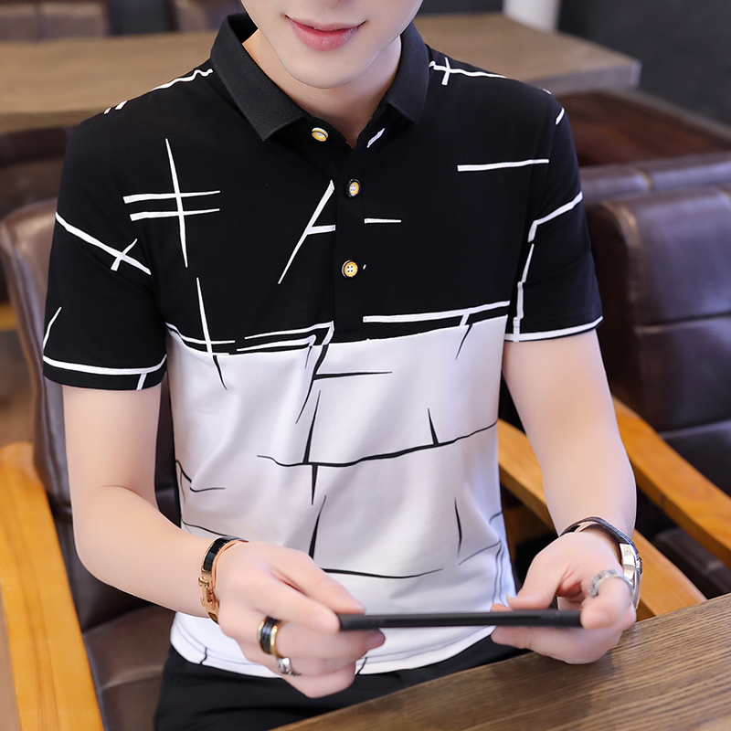 男士短袖t恤新款夏季青少年男装韩版修身POLO衫半袖T05056-P32，男装Polo衫，星座1206（原A206）
