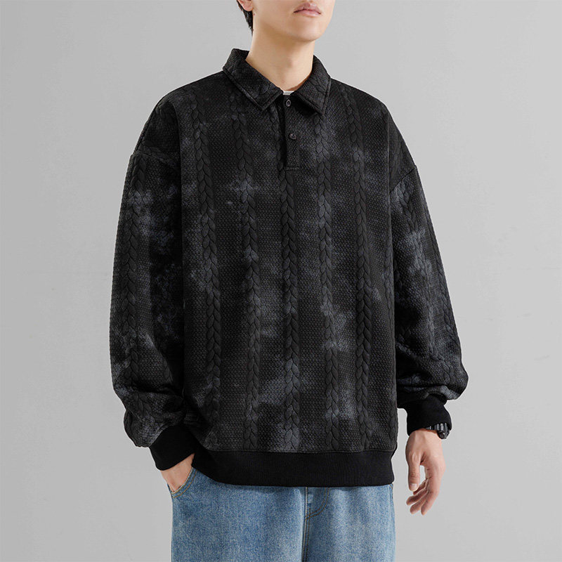 POLO衫卫衣男款春秋季潮牌宽松上衣2025新款男长袖T恤HH8908-P45,男装T恤,星座1206（原A206）