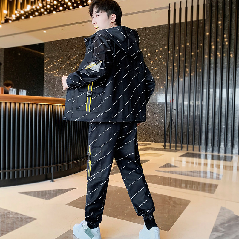 工装外套男装搭配一套帅气休闲运动套装男夹克韩版潮流T767-P100,男装休闲套装,星座1206（原A206）
