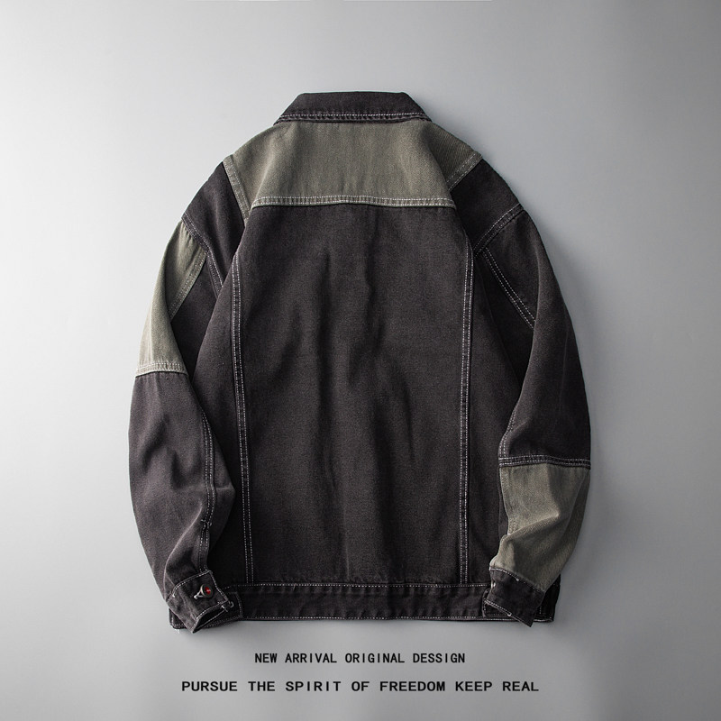2025春季牛仔外套韩版特宽松显瘦拼接牛仔夹克外套NZ8212-P75,男装工装外套,星座1206（原A206）
