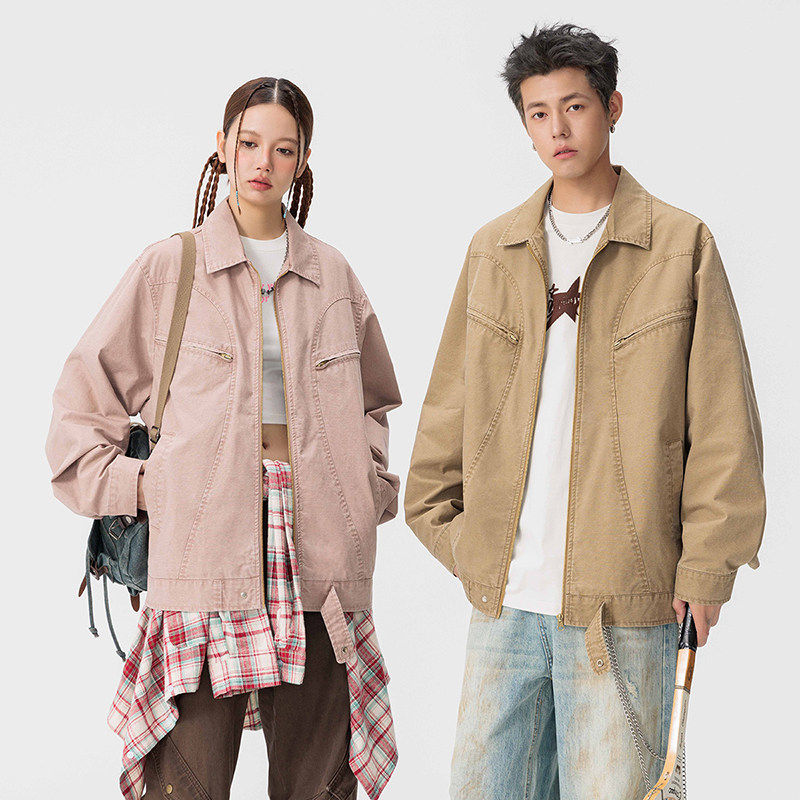 秋冬新款夹克全棉水洗重磅青少年外套日系棒球服上衣GS6392-P105,男装夹克,星座1206（原A206）