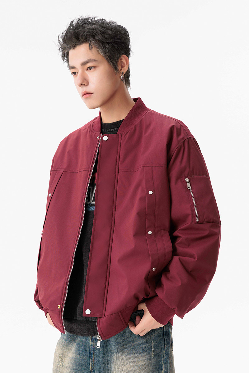 2025冬季男士棉衣户外夹棉飞行夹克加厚棒球领外套GS8206-P90,男装夹克,星座1206（原A206）