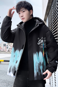 2023秋冬休闲潮流衣服秋冬加绒加厚夹克青少年渐变冲锋衣JK02-P55图片