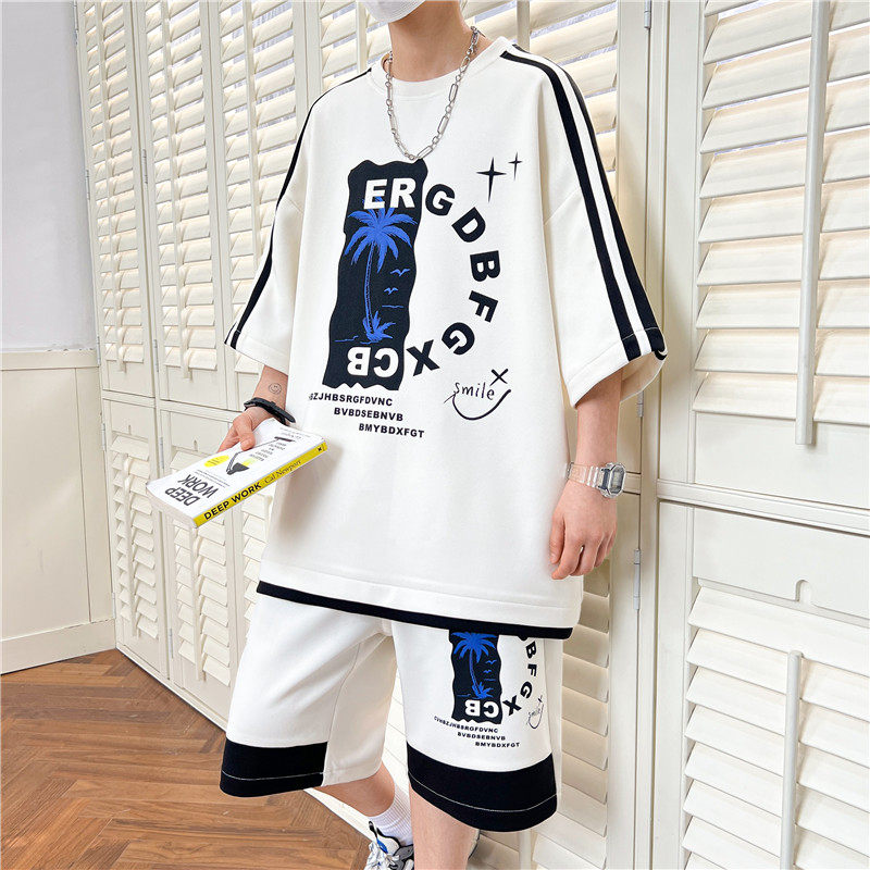 2025新款夏季透气青少年男士韩版时尚百搭透气套装YCGW779-P53,男装休闲套装,星座1206（原A206）