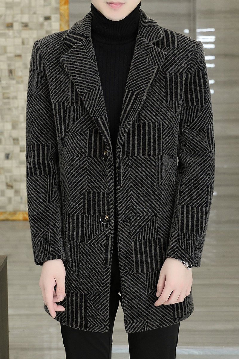 2023冬季商务风新款时尚休闲中长款毛呢大衣外套男JH3381-P165,男装毛呢大衣,星座1206（原A206）