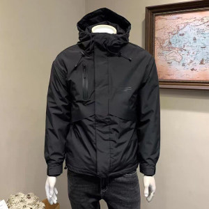 春季新款男工装拉链连帽上衣百搭冲锋衣夹克宽松外套男HGC77-P110图片