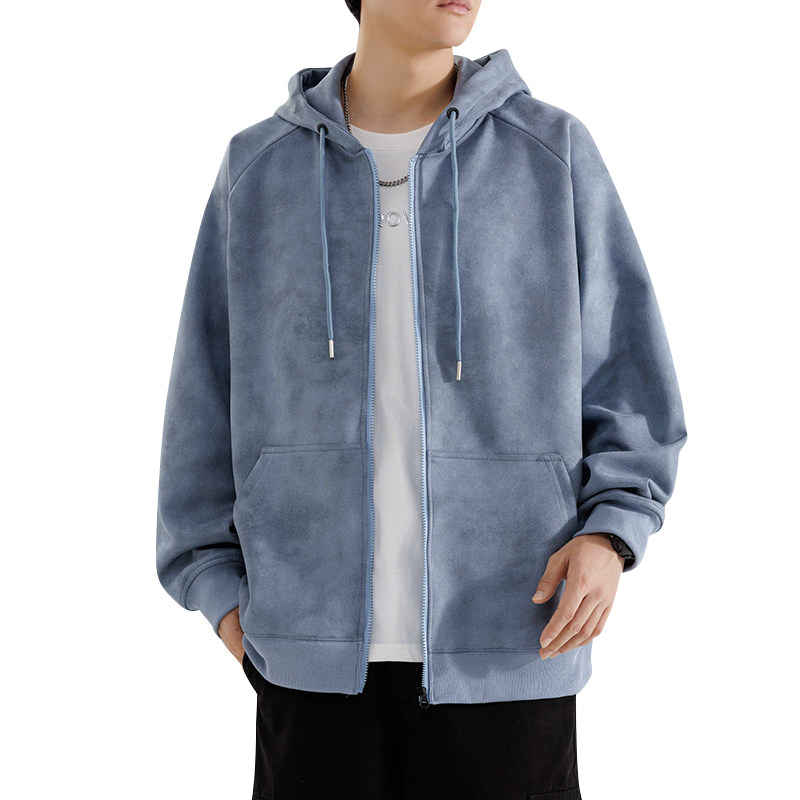 麂皮绒开衫男女春秋新款美式潮牌休闲宽松卫衣外套HH8915-P50,女装短外套,星座1206（原A206）