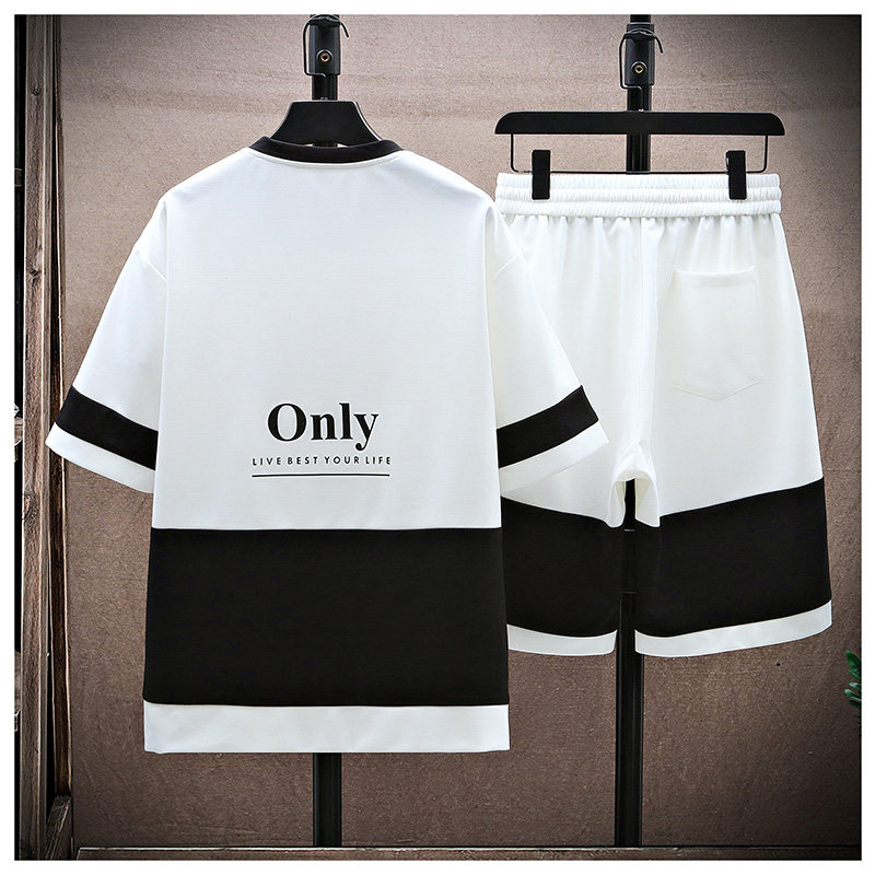 2024夏季休闲套装男时尚短袖T恤男一套五分裤男装衣服TZ6902-P65,男装休闲套装,星座1206（原A206）