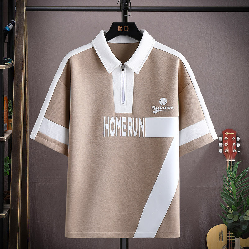 2023夏季新款翻领T恤印花潮流条纹阔版体恤衫polo衫男PL6891-P35,男装Polo衫,星座1206（原A206）