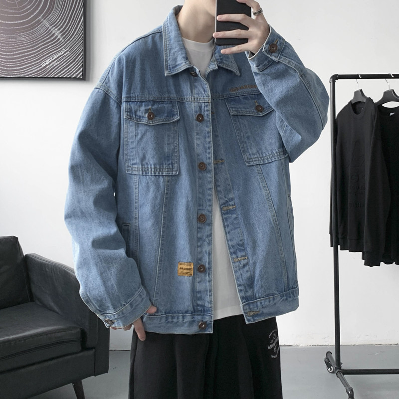 2025春季牛仔外套韩版特宽松显瘦拼接牛仔夹克外套NZ562-P60,男装工装外套,星座1206（原A206）