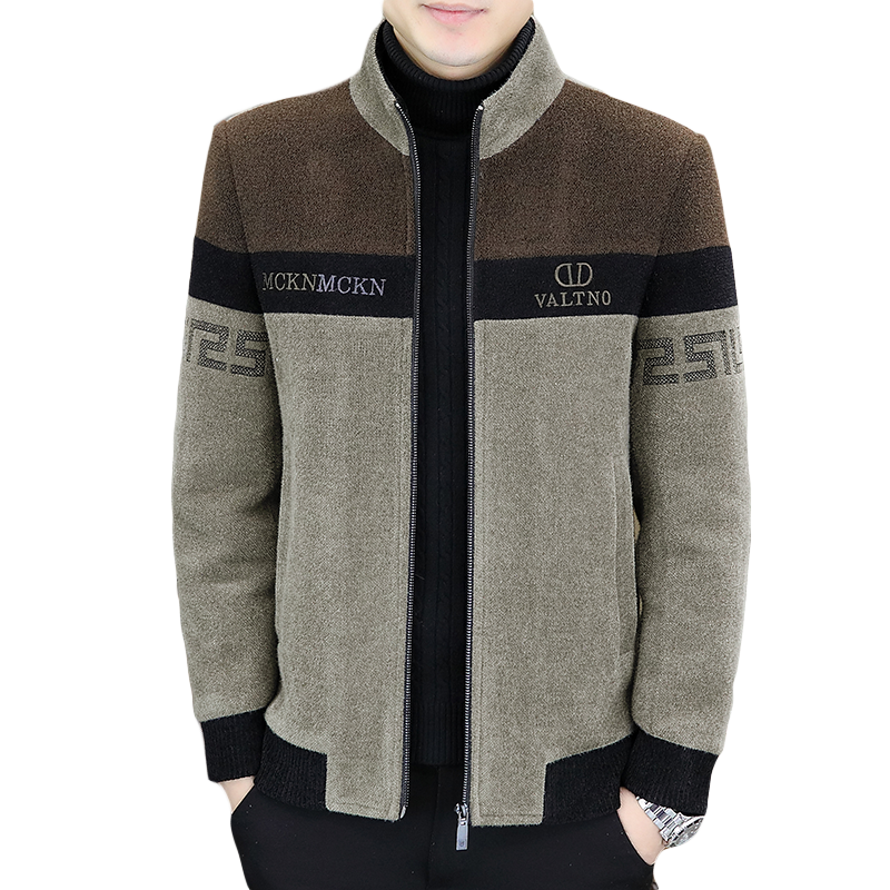 2025秋冬金貂绒翻领毛呢外套青年夹加棉加厚夹克棉服HF8831-P140,男装夹克,星座1206（原A206）