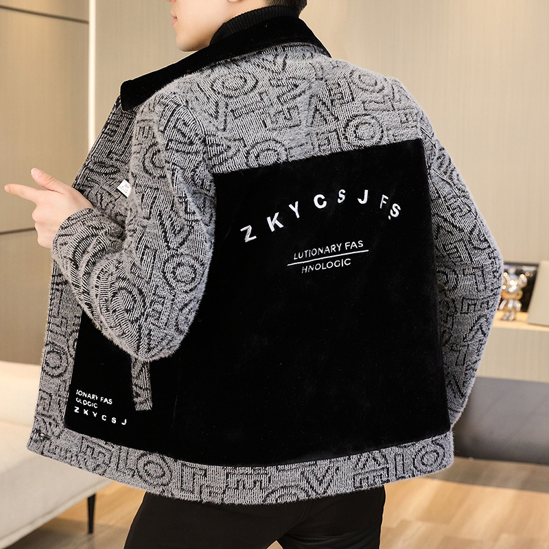 店主风2022水貂绒短款呢料夹克男士秋冬装男外套上衣SD03-P125，男装毛呢大衣，电商A206