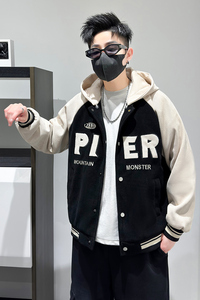 新款欧棉条外套男青少年学生潮流宽松棒球服夹克外套HGC1920-P85图片