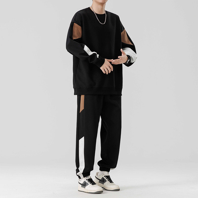 男士休闲运动服套装秋季时尚潮牌卫衣痞帅卫裤帅气搭配两件套P60,男装休闲裤,星座1206（原A206）