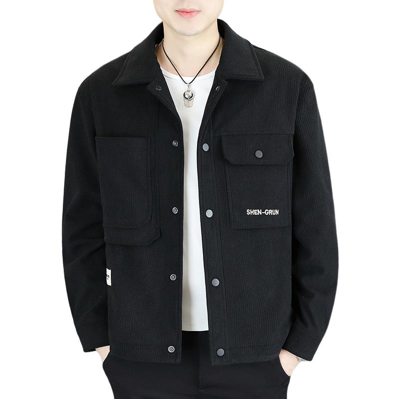 高品质秋冬款毛呢外套翻领休闲夹克提花毛呢外套HF8117-P150,男装夹克,星座1206（原A206）